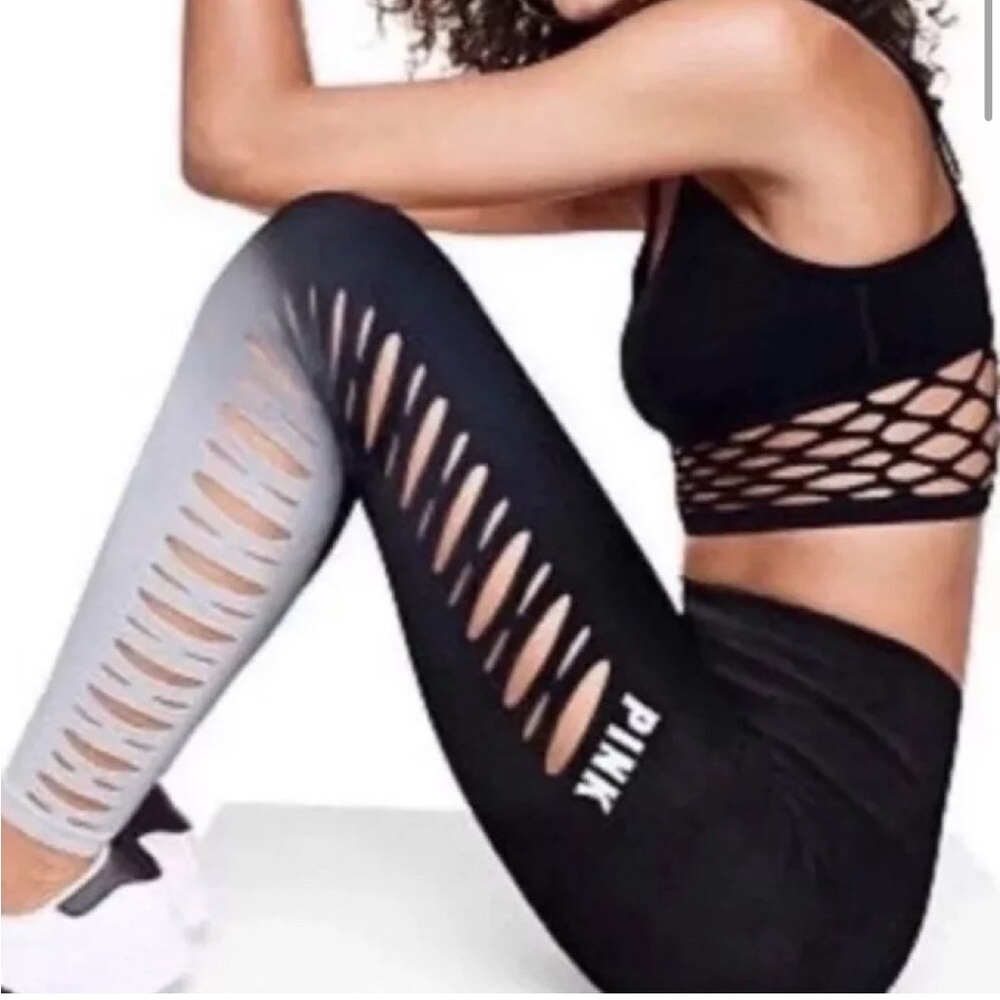 PINK Victorias Secret Cool and Comfy Ombré Cut Out Leggings